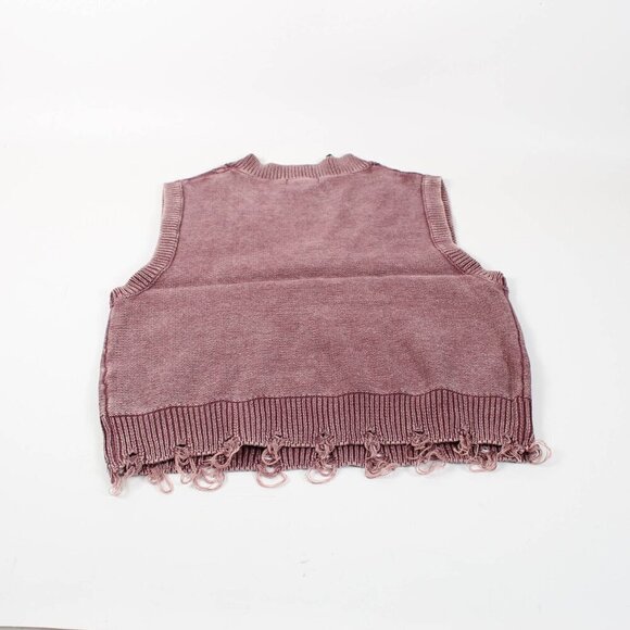 Boohoo Acid Wash Cable Knit Sweater Vest Tank – Size L – NWT – Y2K Grunge - Picture 3 of 8